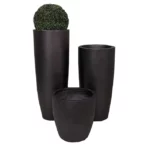 Green and Black Chinese Style Fiberglass Planter Garden Home Flower Pot for Indoor and Outdoor Use