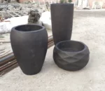 Green and Black Chinese Style Fiberglass Planter Garden Home Flower Pot for Indoor and Outdoor Use