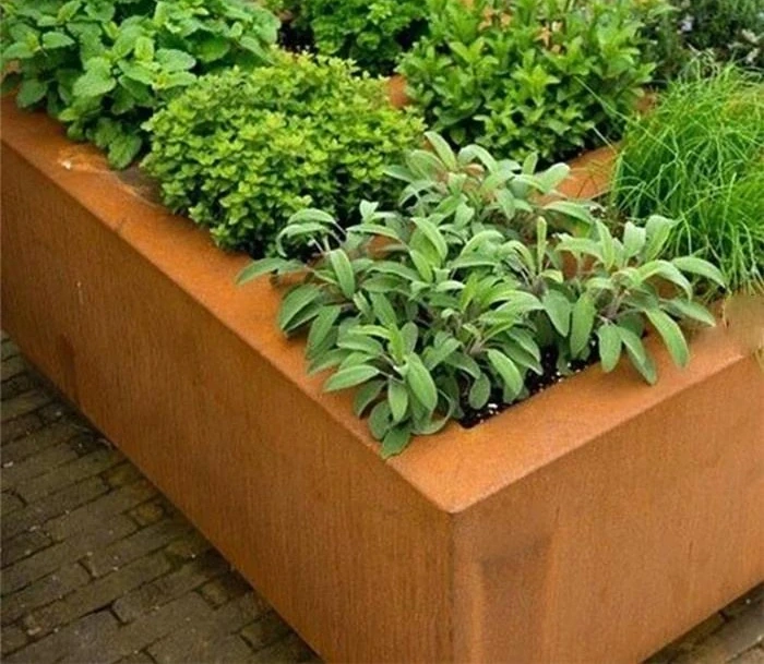 Outdoor Raised Garden Corten Steel Large Planters Planter Box Flower Pot