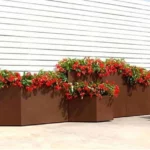 Outdoor Raised Garden Corten Steel Large Planters Planter Box Flower Pot