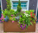 Outdoor Raised Garden Corten Steel Large Planters Planter Box Flower Pot