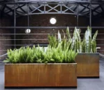 Outdoor Indoor Home Garden Square Corten Steel Large Plant Pots Planters Flower Pot Corrosion Resistant Durable Eco-Friendly