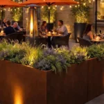 Detachable Outdoor Flower Pots Corten Plant Box Large Modern Rectangular Steel Planter Box