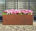 Corten Steel Flower Pot Long Flowerpots Rectangular Flowerpot Planter