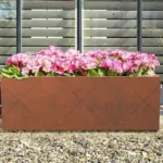 Corten Steel Flower Pot Long Flowerpots Rectangular Flowerpot Planter