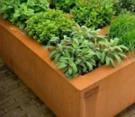 Corten Steel Outdoor Rust Color Planters Box Planter Garden Product Flower Pot