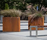 Corten Steel Outdoor Rust Color Planters Box Planter Garden Product Flower Pot