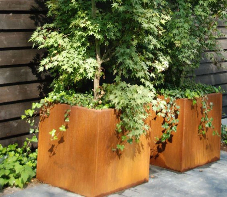 Corten Steel Large Planter Pot Corten Steel Raised Planter Beds Corten Steel Raised Garden Outdoor Planters