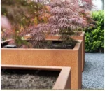 Outdoor Corten Steel Round Flower Pot Rusted Metal Planter Corten Flower Pot