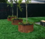 Corten Steel Outdoor Planter Round Corten Planter
