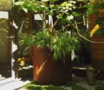 Corten Steel Outdoor Planter Round Corten Planter