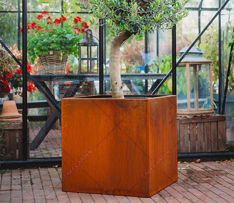 Wholesale Corten Steel Planter Rectangle Steel Large Corten Steel Planter