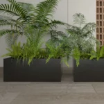 Outdoor Corten Steel Flower Pot Garden Black Steel Sheet Planter Planters Large Rectangular Planter