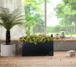 Outdoor Corten Steel Flower Pot Garden Black Steel Sheet Planter Planters Large Rectangular Planter