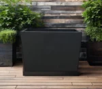 Modern Black Rectangular Planter Metal Steel Planter Box Rectangle Planter