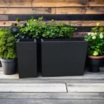 Modern Black Rectangular Planter Metal Steel Planter Box Rectangle Planter