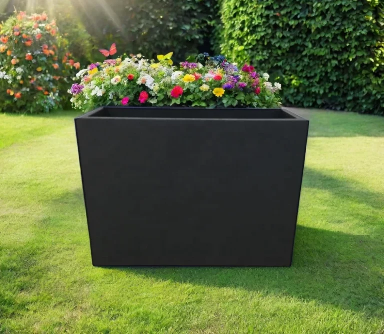Steel Sheet Metal Planter Boxes Galvanized Steel Flower Pot Set Metal Planters Outdoor