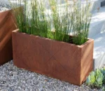 Steel Sheet Metal Planter Boxes Galvanized Steel Flower Pot Set Metal Planters Outdoor