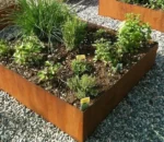 Galvanized Steel Raised Garden Bed Flower Planter Lawn Edge Folding Corten Bed Edging Garden Ornaments
