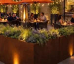 Corten Steel Rectangular Garden Tree Planter Box Rusted Metal Eco-Friendly Modern Home Outdoor Planter
