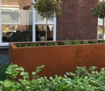 Outdoor Home Decor Raised Garden with Rectangular Corten Steel Planters Corrosion-Resistant Flower Planter