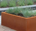 Outdoor Home Decor Raised Garden with Rectangular Corten Steel Planters Corrosion-Resistant Flower Planter