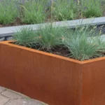 Outdoor Home Decor Raised Garden with Rectangular Corten Steel Planters Corrosion-Resistant Flower Planter