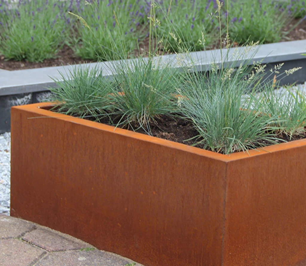 product_image_1775639824_12348584 Outdoor Home Decor Raised Garden with Rectangular Corten Steel Planters Corrosion-Resistant Flower Planter