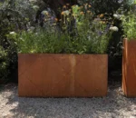 Outdoor Home Decor Raised Garden with Rectangular Corten Steel Planters Corrosion-Resistant Flower Planter