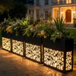 Large Outdoor Planter Fence Metal Outdoor Steel Flower Planter Large Garden Metal Planters
