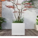Large Steel Planter Pots for Home & Garden-Modern Eco-Friendly Design with Painted Finish