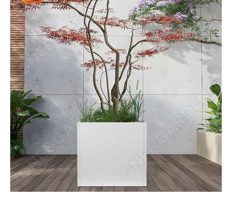 Large Steel Planter Pots for Home & Garden-Modern Eco-Friendly Design with Painted Finish