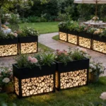 Outdoor Raised Garden Metal Steel Planters Rectangular Planter Box
