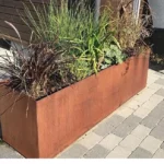 Customized Large Outdoor Rectangular Corten Steel Weathering Steel Planter Garden Pots for Home Minimalist Design