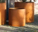 Corten Steel Decorative Round Planter Box for Home Garden Durable Flower Pot