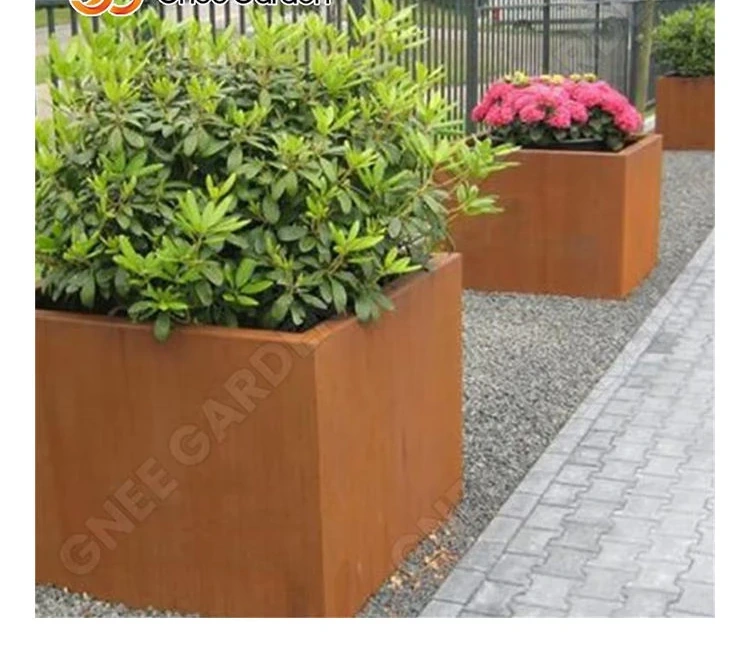 Corten steel raised garden bed with natural rust patina for outdoor projects