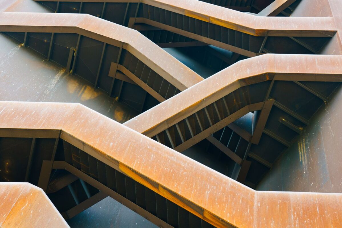 Weathering corten steel architectural application