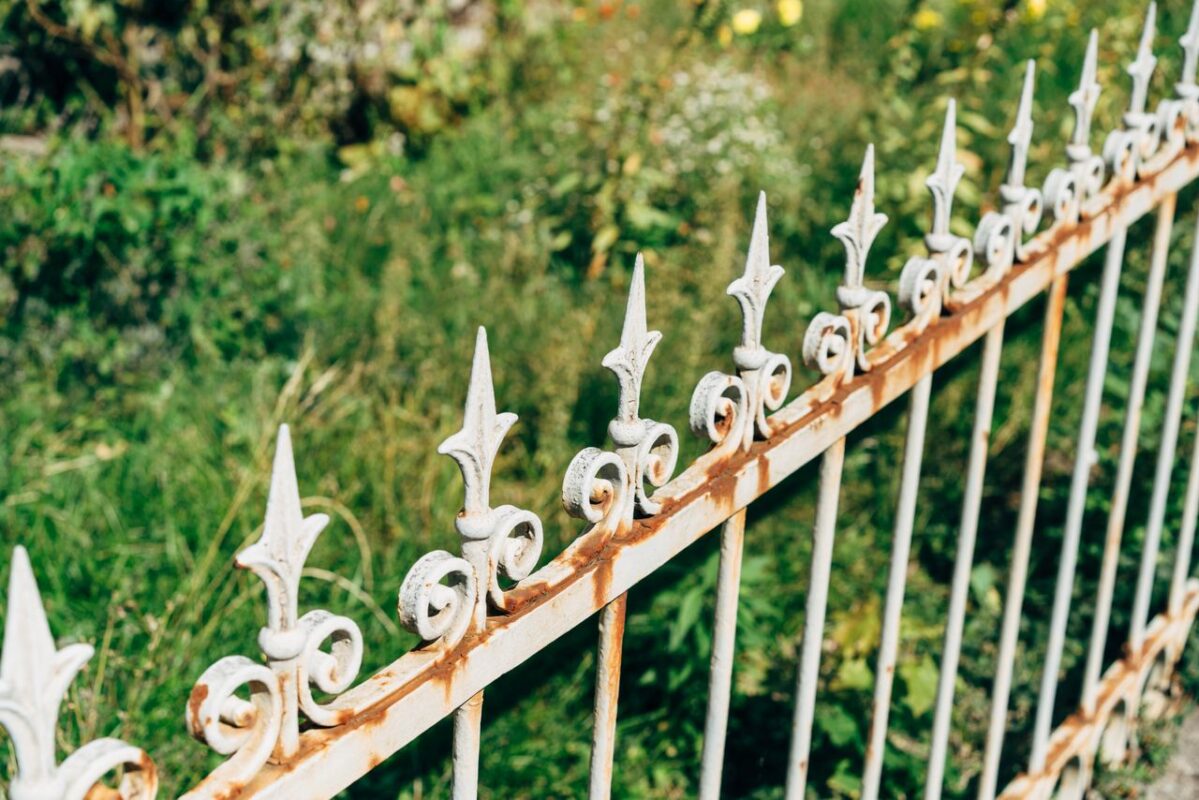 Metal garden fence and landscape edging