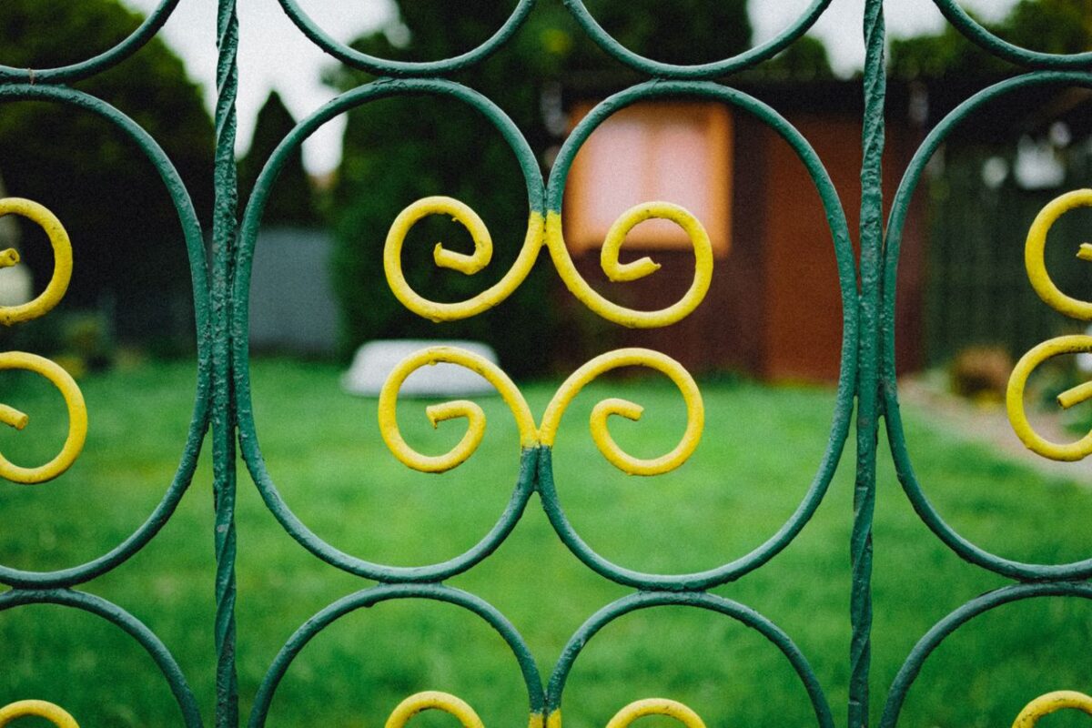 Metal garden fence and landscape edging