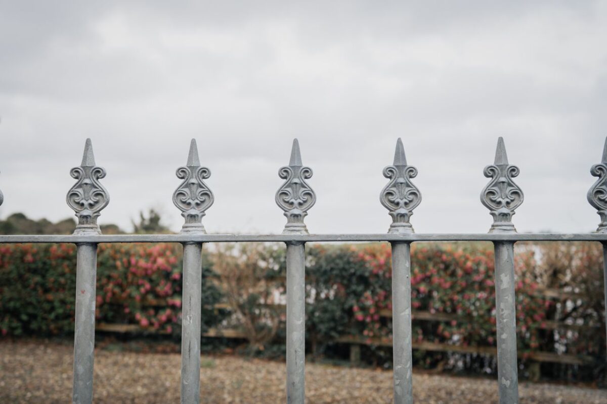 Metal garden fence and landscape edging