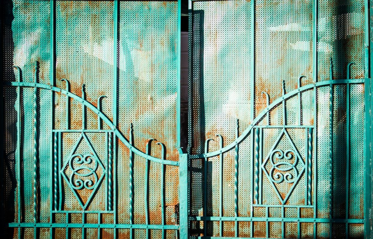 Metal garden fence and landscape edging