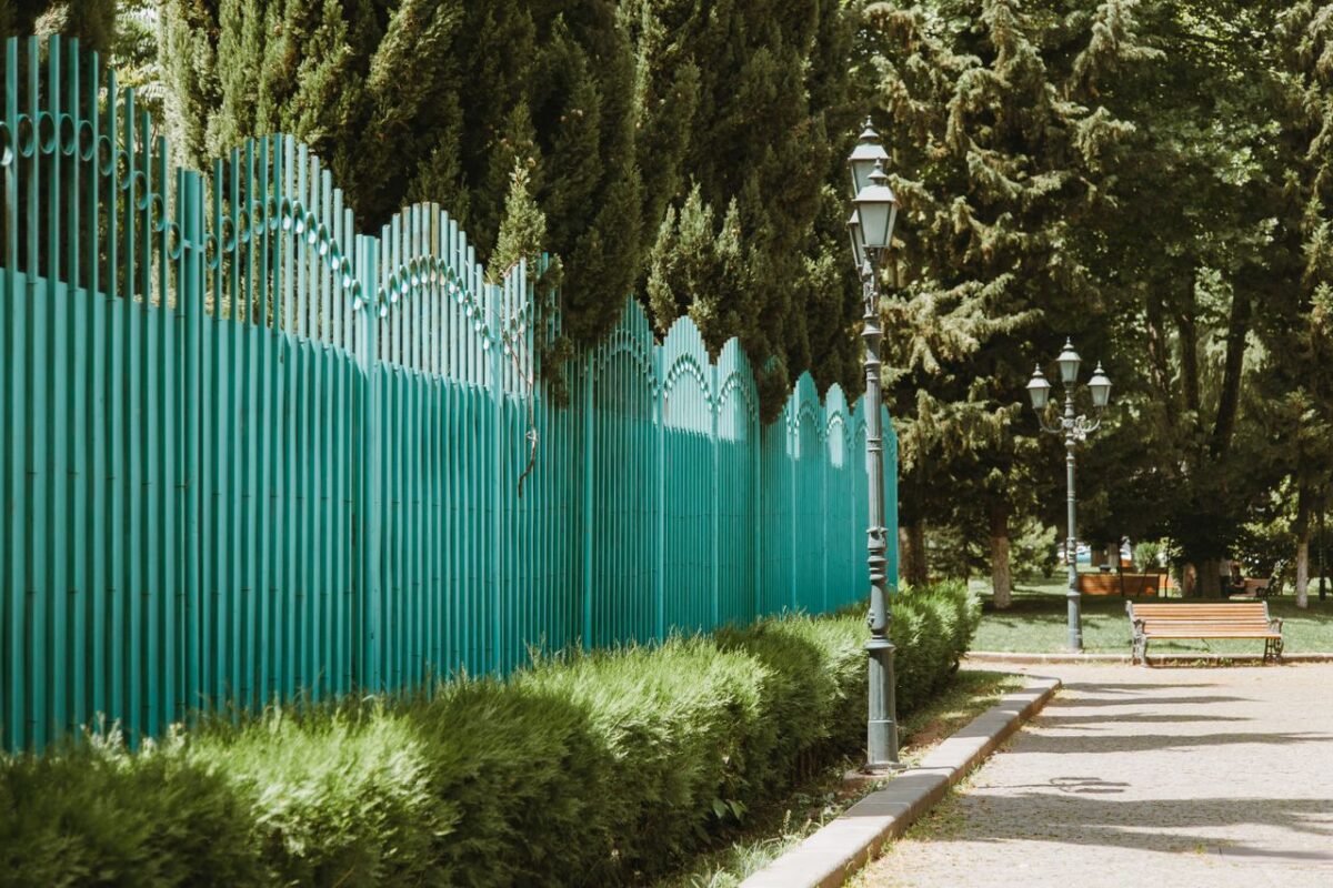 Metal garden fence and landscape edging