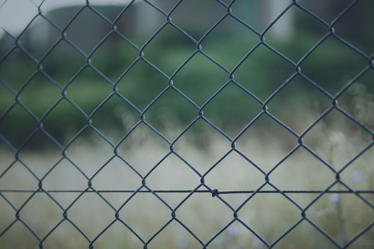 Metal garden fence and landscape edging