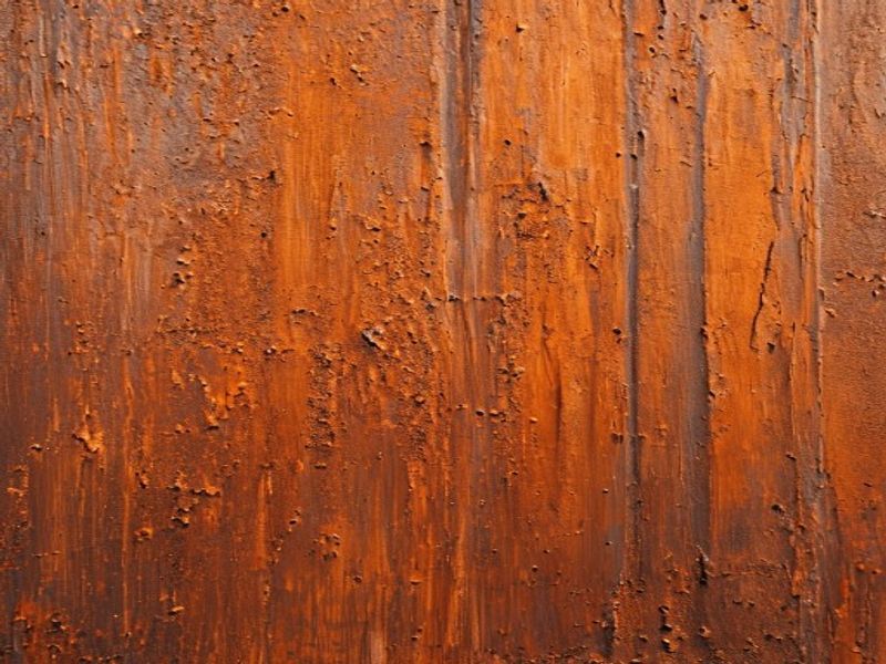 Close-up of weathering steel patina on a corten steel planter surface for German landscape and rooftop projects