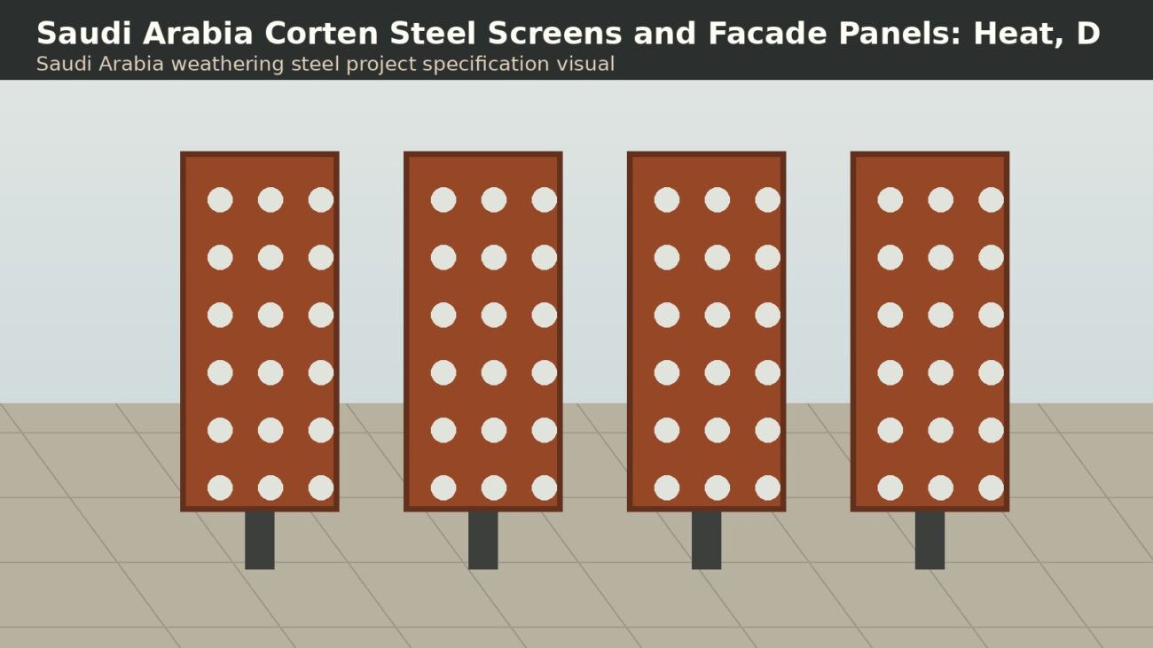 Saudi Arabia corten steel screens and facade panels project specification image