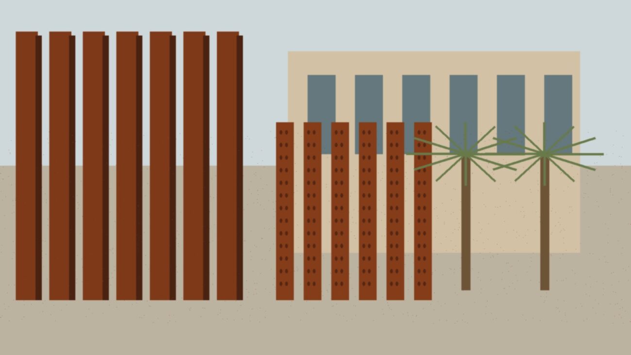 Corten steel facade panels, privacy screens and shade fins for UAE commercial landscape specification