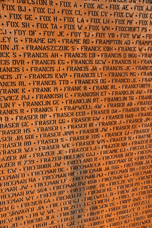 Real laser cut weathering steel memorial wall panel for architectural screens