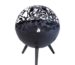 Decorative metal fire ball for outdoor fire pit projects