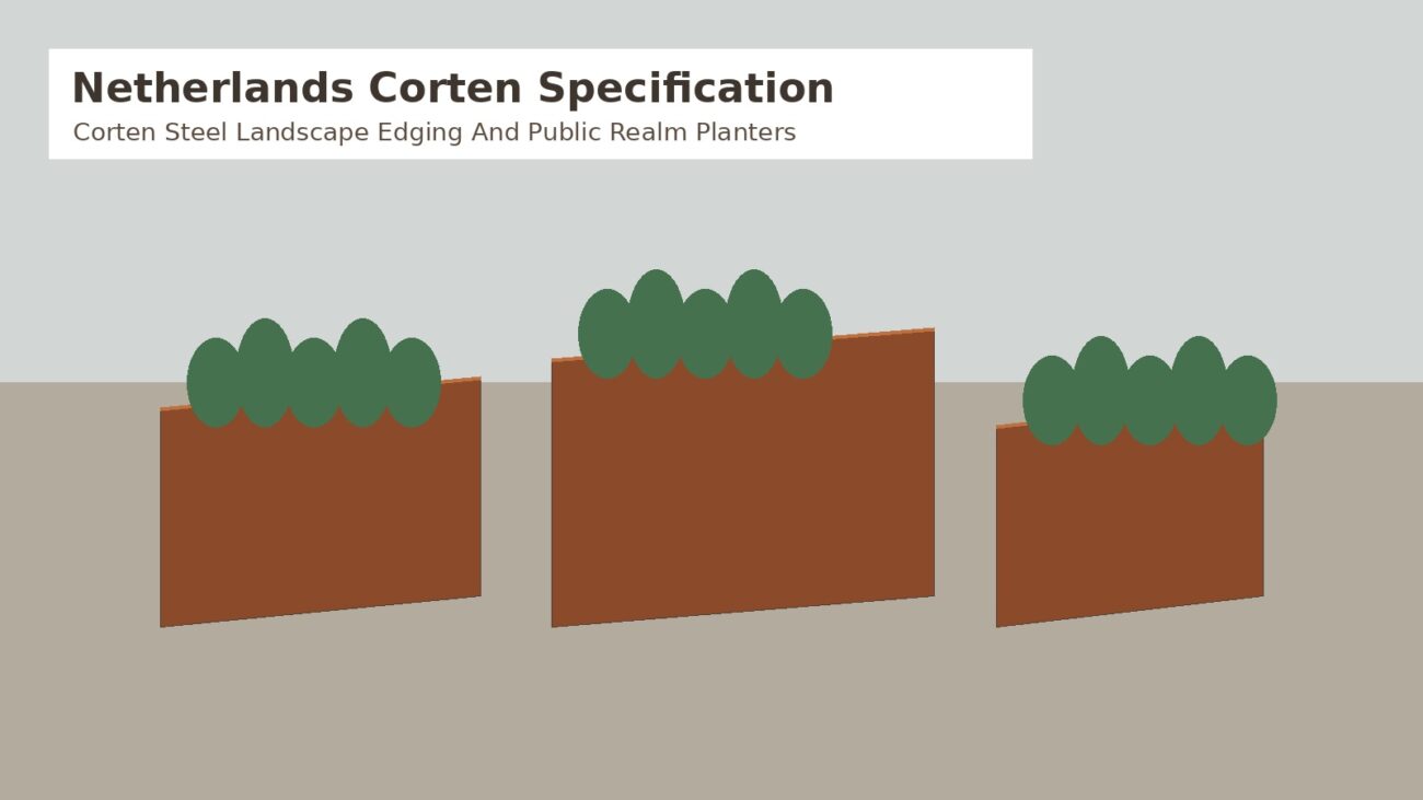 Netherlands Corten Steel Landscape Edging and Public Realm Planters: Rain, Wind and Waterfront Detailing Guide featured image showing corten steel landscape edging and public realm planters