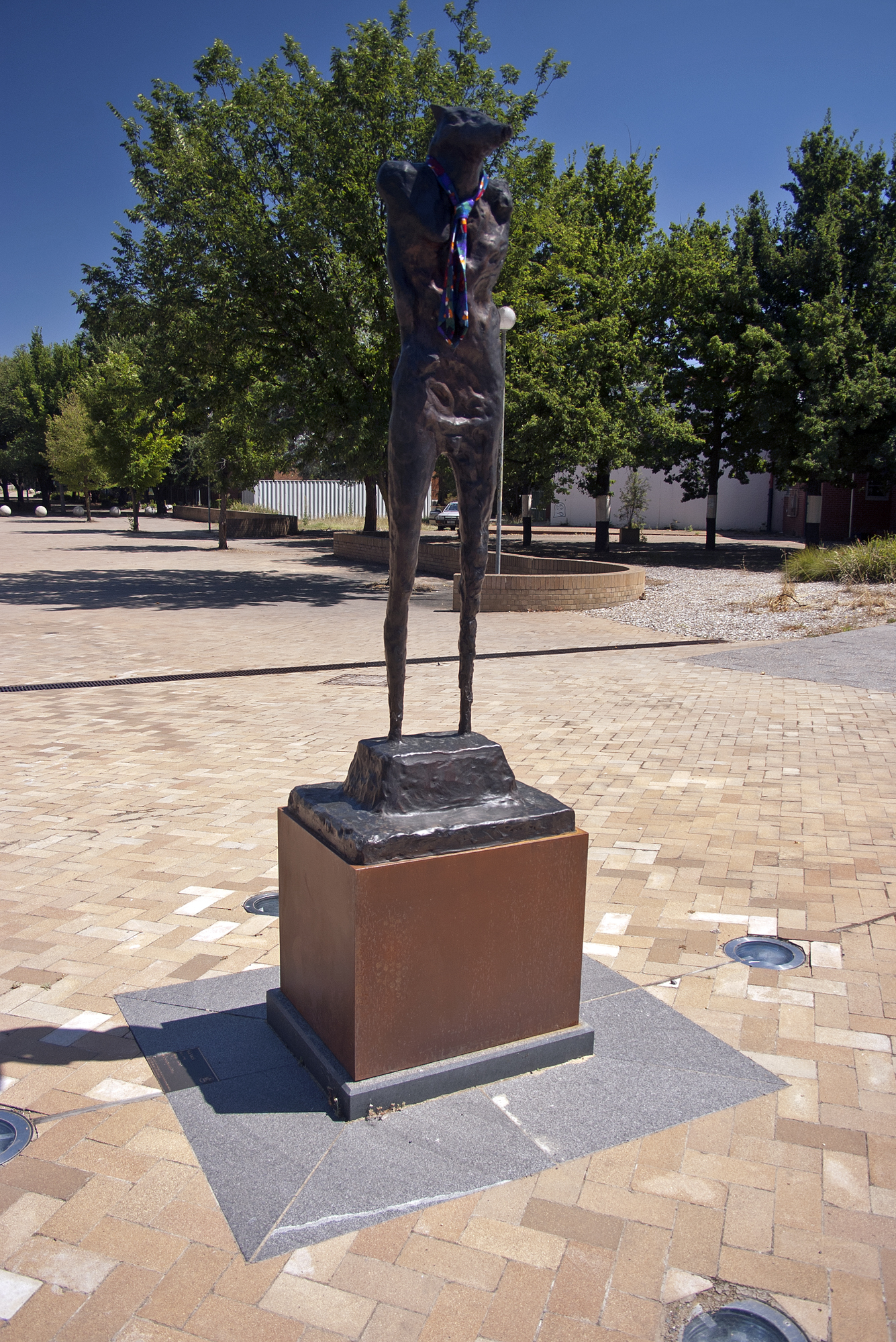 Real public sculpture on a corten steel base for New Zealand landscape procurement